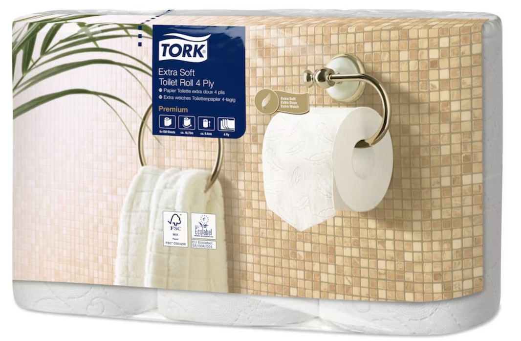 Toilettenpapier "Kleinrolle 4-Lagig" extra weich Tork Premium