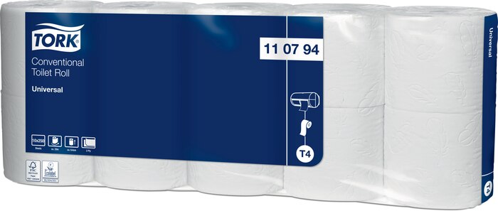 Tork Kleinrollen Toilettenpapier Universal – 2-lagig Farbe: Weiß