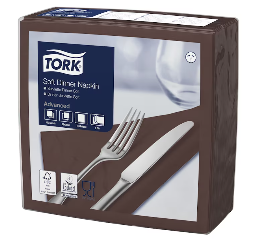 Dinnerservietten "Braun" Soft Tork