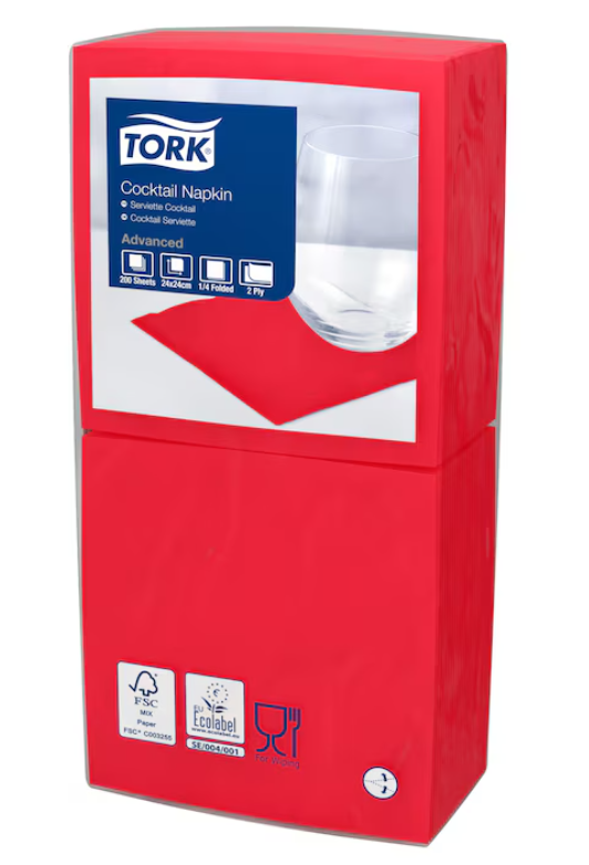 Cocktailservietten "Rot" Tork