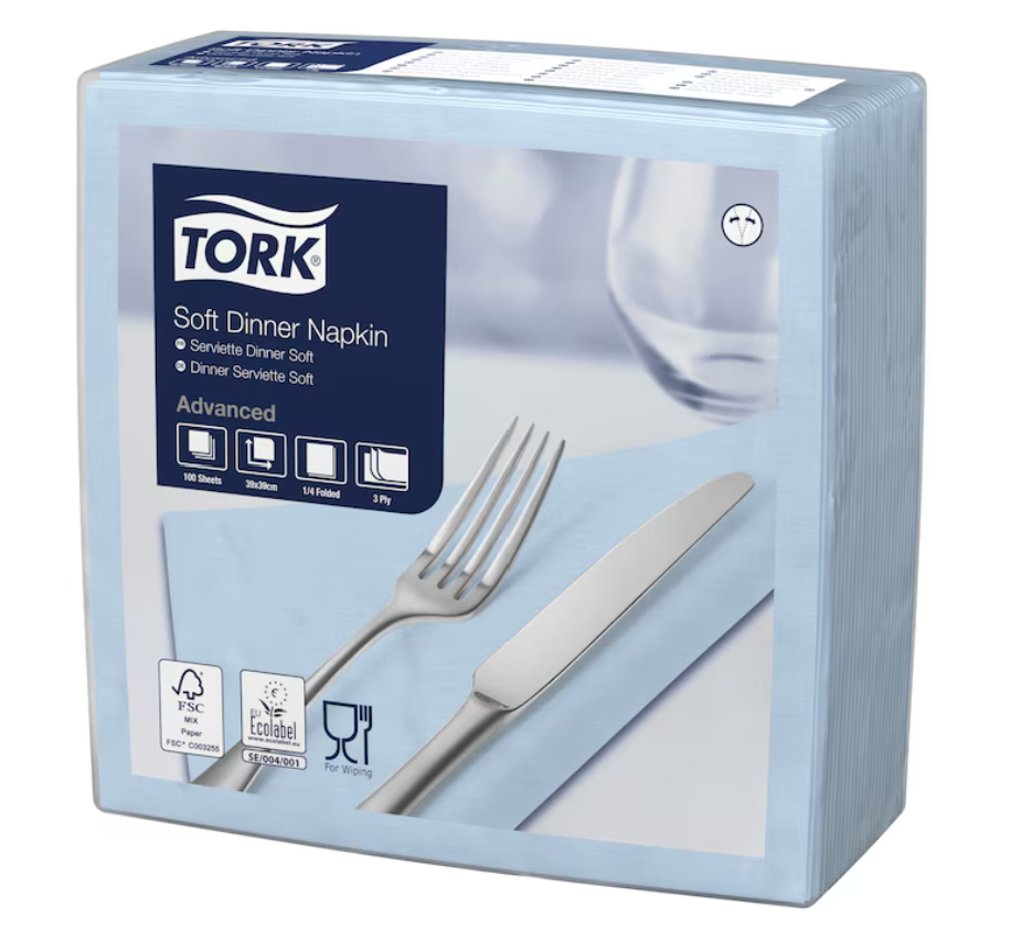 Dinnerserviette "Hellblau" Soft Tork