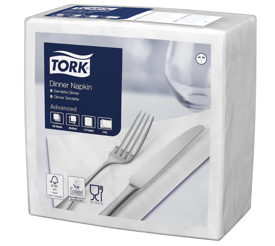 Dinnerservietten "Weiß" Tork