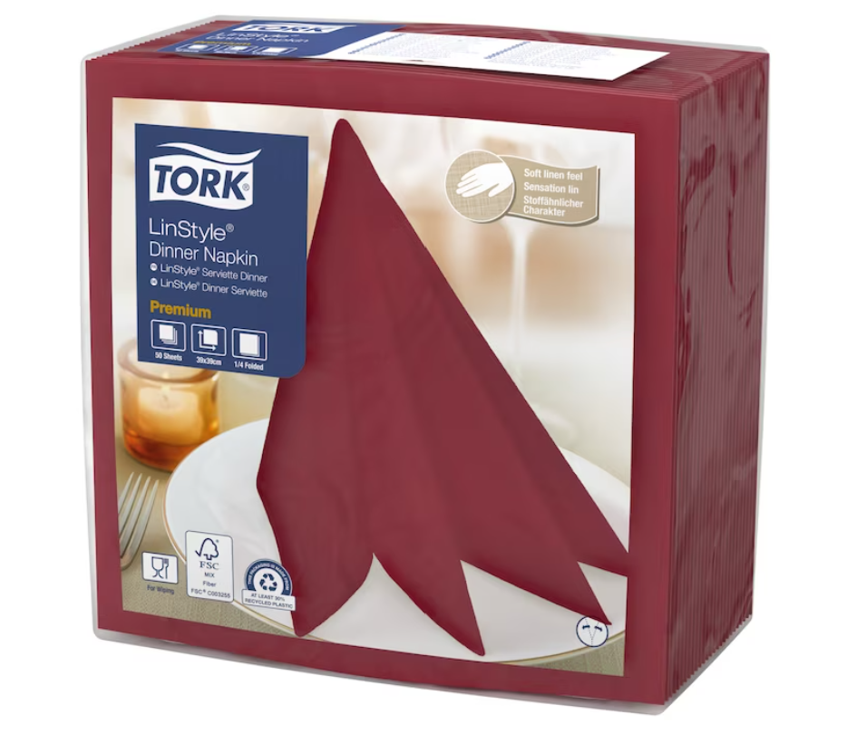 Dinnerservietten "Bordeauxrot" LinStyle® Tork Premium