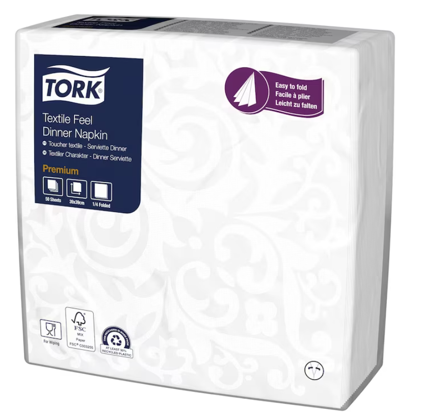 Dinnerservietten mit textilem Character "Elegance" Tork Premium