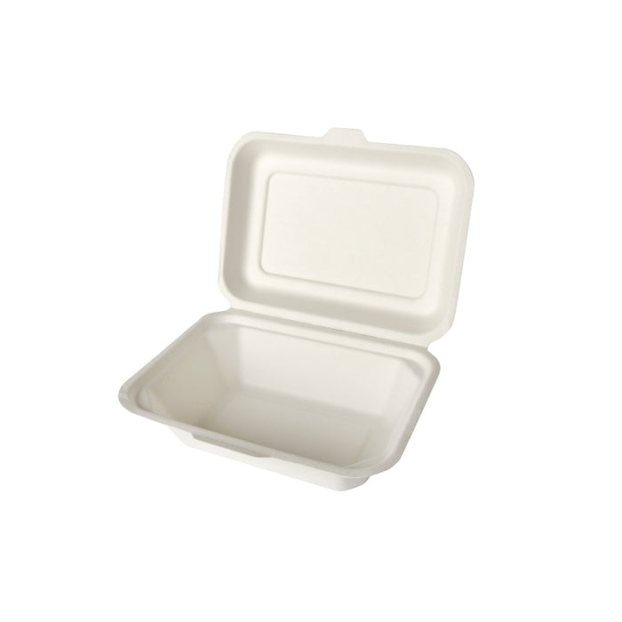 PURE Menüboxen Zuckerrohr ungeteilt - 18 x 12,5 x 6 cm - Weiß (5 x 25 Stück)