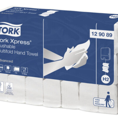 Xpress® schnellauflösende Multifold Handtücher H2 Weiß 2-Lagig